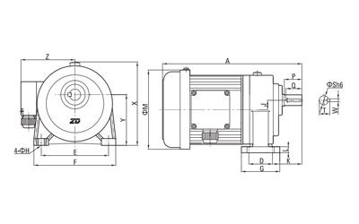 Motorreductor de CA pequeño 400W-3700W